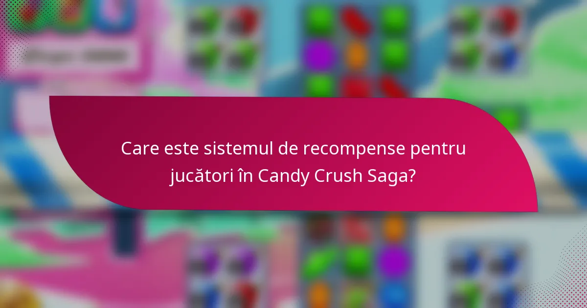 Care este sistemul de recompense pentru jucători în Candy Crush Saga?