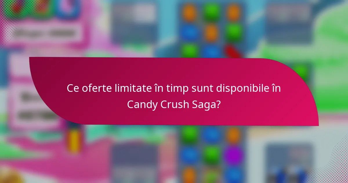Ce oferte limitate în timp sunt disponibile în Candy Crush Saga?