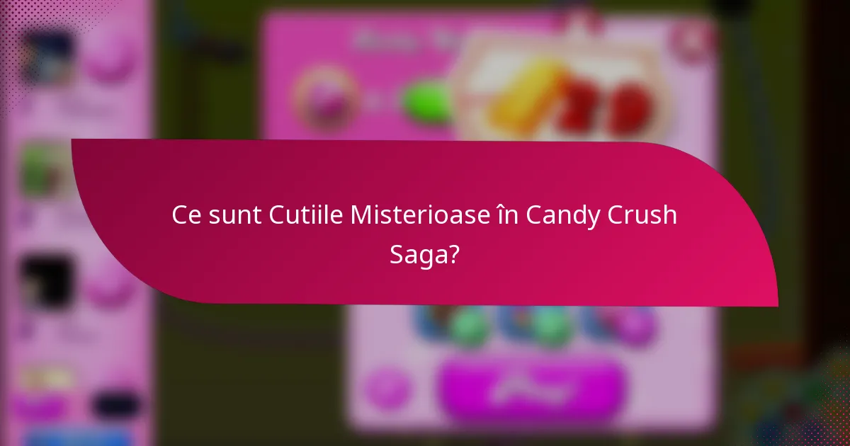 Ce sunt Cutiile Misterioase în Candy Crush Saga?