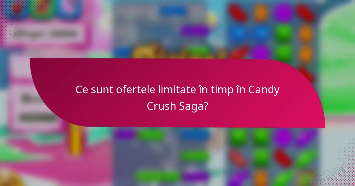 Ce sunt ofertele limitate în timp în Candy Crush Saga?