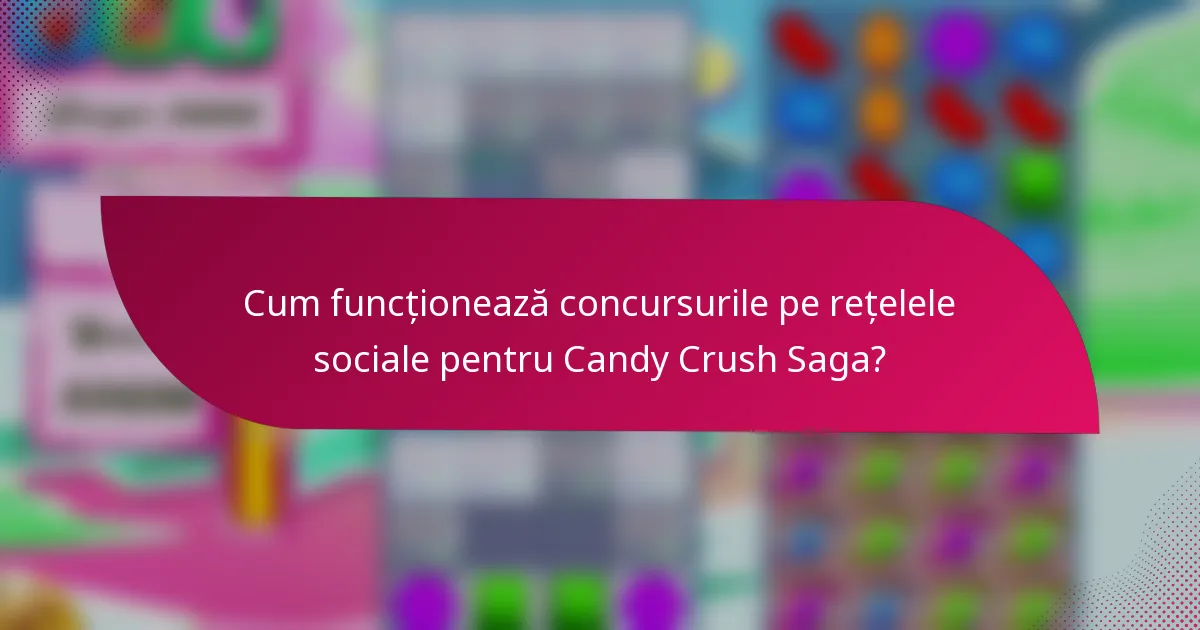 Cum funcționează concursurile pe rețelele sociale pentru Candy Crush Saga?