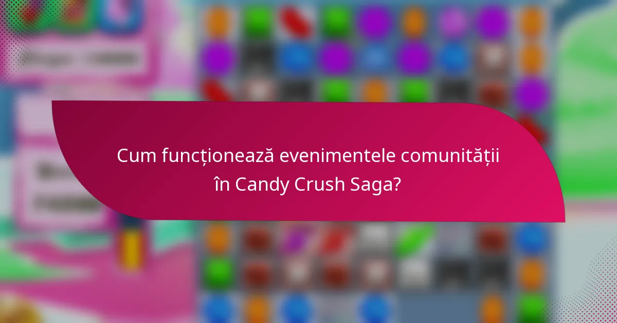 Cum funcționează evenimentele comunității în Candy Crush Saga?