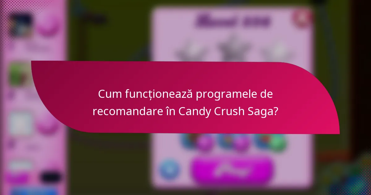 Cum funcționează programele de recomandare în Candy Crush Saga?