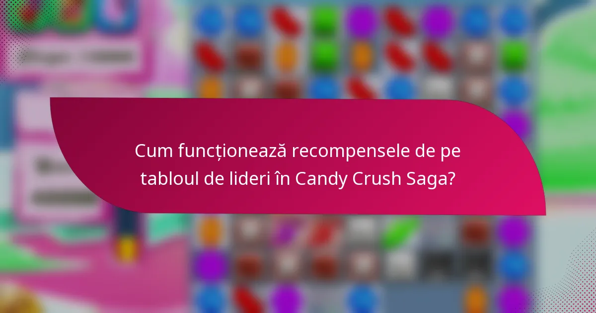 Cum funcționează recompensele de pe tabloul de lideri în Candy Crush Saga?