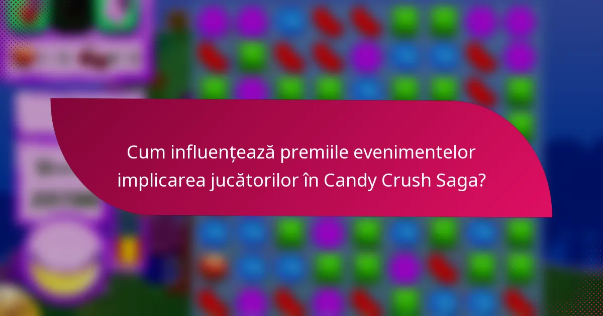 Cum influențează premiile evenimentelor implicarea jucătorilor în Candy Crush Saga?
