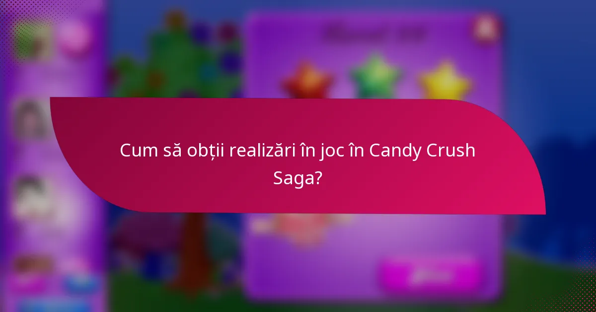 Cum să obții realizări în joc în Candy Crush Saga?