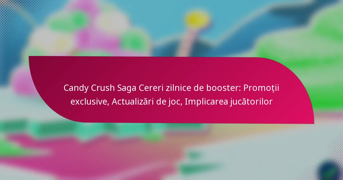 Candy Crush Saga Cereri zilnice de booster: Promoții exclusive, Actualizări de joc, Implicarea jucătorilor