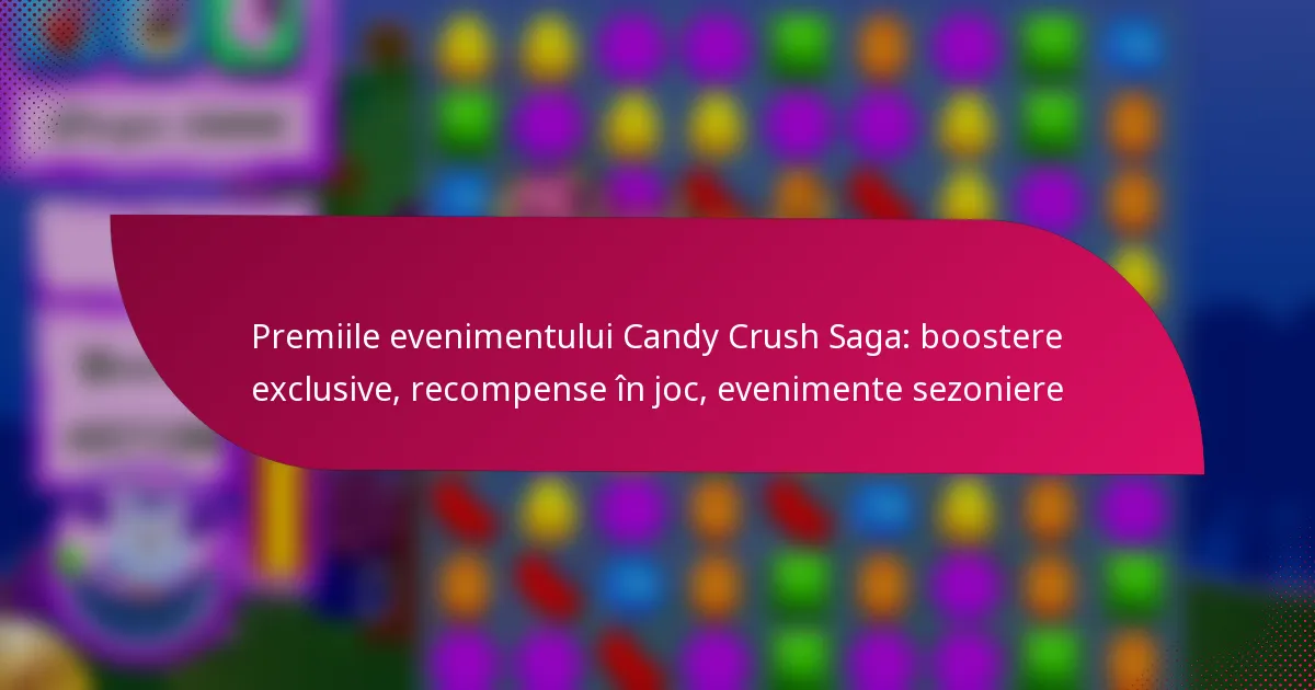 Premiile evenimentului Candy Crush Saga: boostere exclusive, recompense în joc, evenimente sezoniere