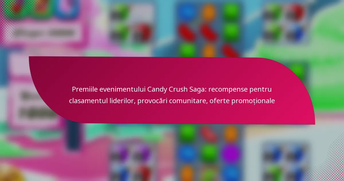Premiile evenimentului Candy Crush Saga: recompense pentru clasamentul liderilor, provocări comunitare, oferte promoționale